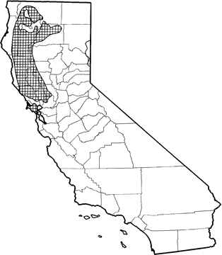 Sonoma Chipmunk Range Map