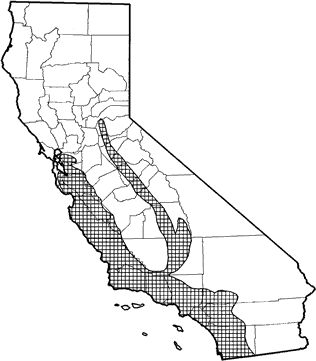 California Pocket Mouse Range Map