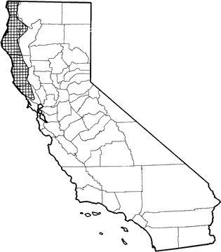 California Red Tree Vole Range Map